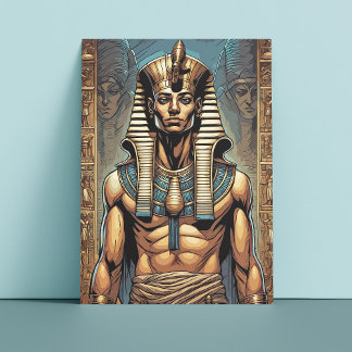 Den antika egyptiska faraoan i Temple Vykort