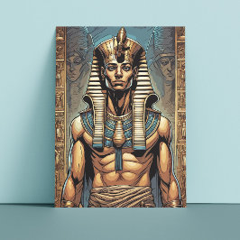 Den antika egyptiska faraoan i Temple Vykort