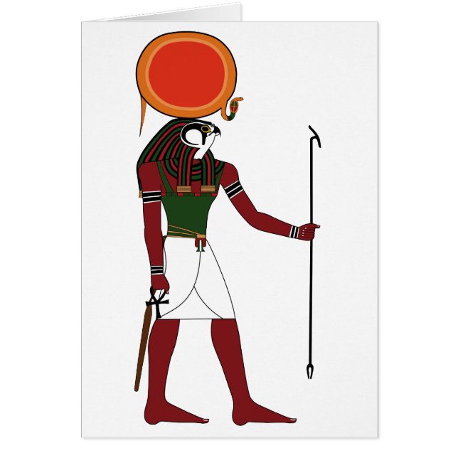Den antika egyptiska guden Sol och Kung Hälsningskort (Framsidan)