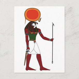 Den antika egyptiska guden Sol och Kung Vykort