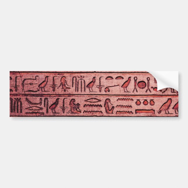Den antika egyptiska Hieroglyfer Red Bumper Sticke Bildekal (Framsidan)