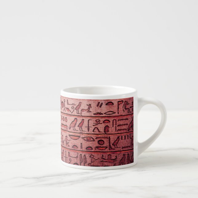 Den antika egyptiska Hieroglyfer Red Specialty Mug Espressomugg (Höger)