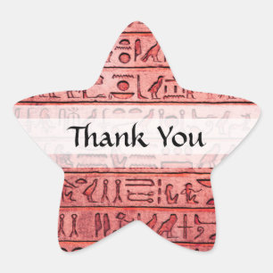 Den antika egyptiska Hieroglyphs Red Tack Sticker Stjärnformat Klistermärke