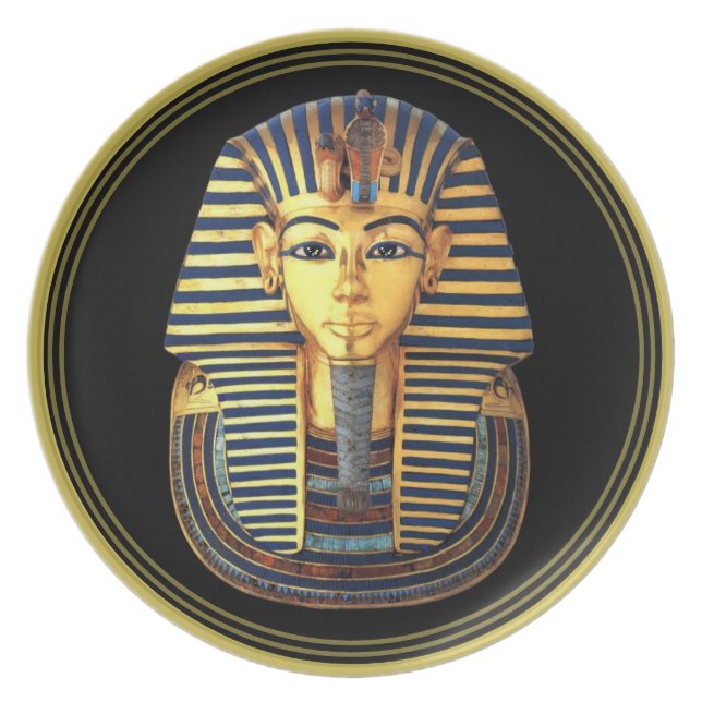 Den antika egyptiska Kung Tutankhamun Guld Mask Tallrik (Framsidan)