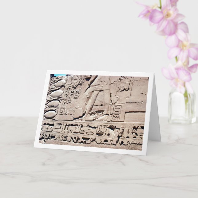 Den antika egyptiska muren med Hieroglyfc, Luxor Kort (Orkide)