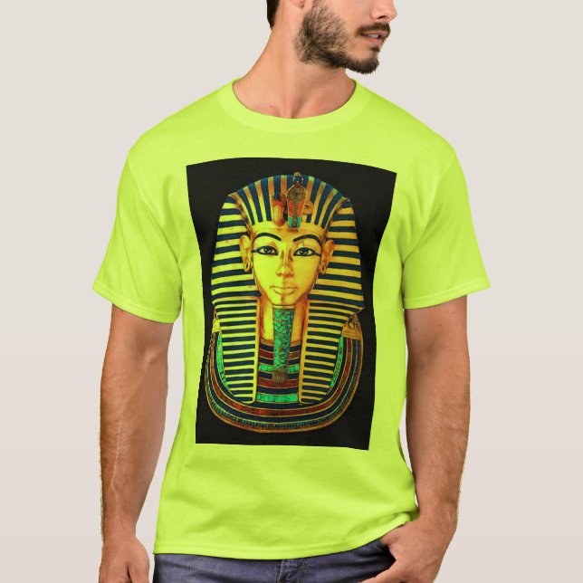 Den antika egyptiska Pharaoh Tutankhamun Guld-mask T Shirt (Framsida)