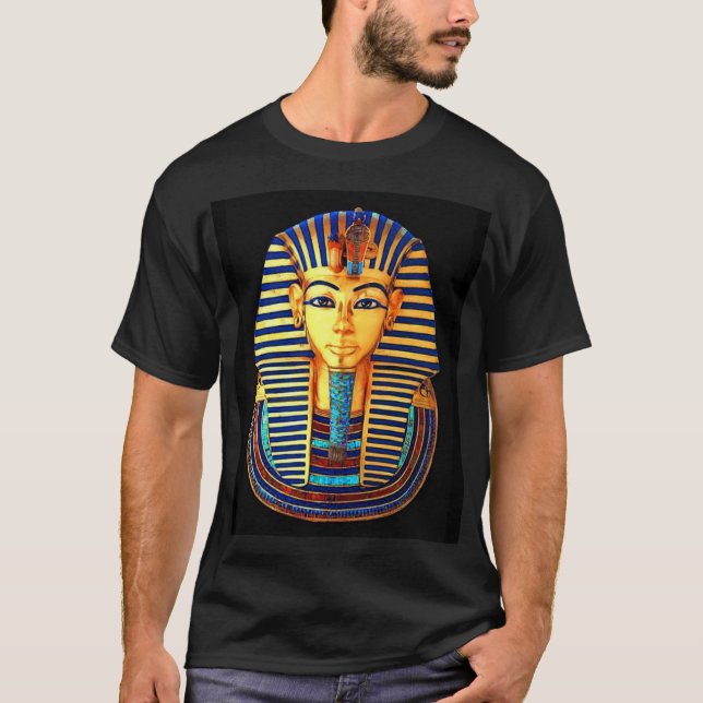 Den antika egyptiska Pharaoh Tutankhamun Guld Mask T Shirt (Framsida)