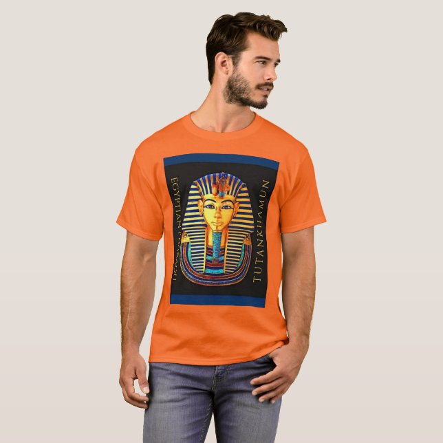 Den antika egyptiska Pharaoh Tutankhamun Guld Mask T Shirt (Hel framsida)