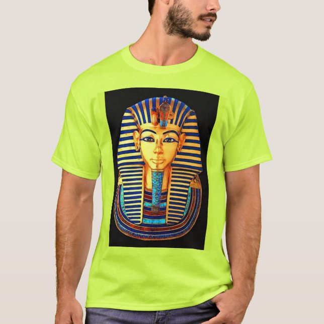 Den antika egyptiska Pharaoh Tutankhamun Guld-mask T Shirt (Framsida)