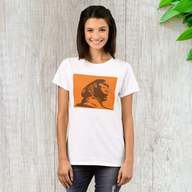 Den antika egyptiska shinx-feta Orangen och Brown T Shirt (Skapare uppladdad)