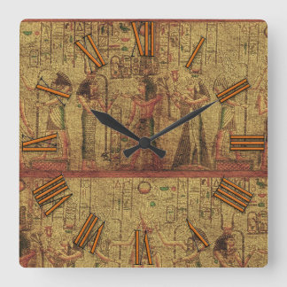 Den antika egyptiska Temple Wall Art Fyrkantig Klocka