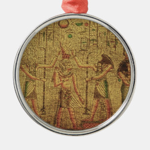 Den antika egyptiska Temple Wall Art Julgransprydnad Metall