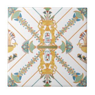 Den antika egyptiska Vintagen Art Guld Grönt Kakelplatta