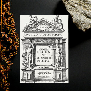 Den antika greek roman-arkitekturen bröllop spara datumet