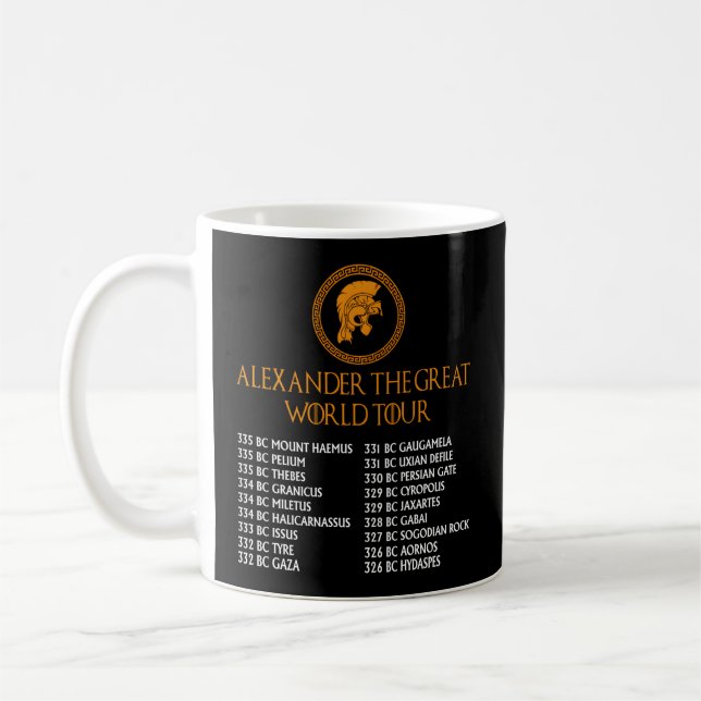 Den antika grekiska historien Alexander den Underb Kaffemugg (Vänster)