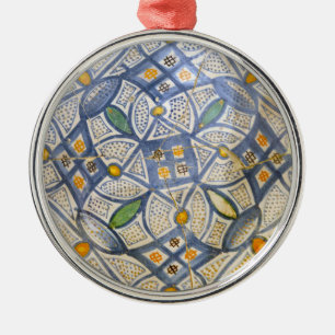 Den antika grekiska symbolen keramisk etnisk motif julgransprydnad metall