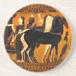 Den antika grekiske Black-Figur Art Sandstone Unde Underlägg