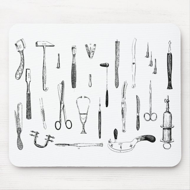 Den antika läkarundersökningen instrumenterar musmatta (Framsidan)