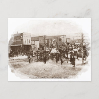Den antika Mesick Mich MI gatan beskådar ~ 1909 Helg Vykort