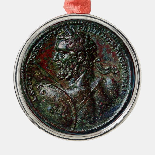 DEN ANTIKA ROMAREN BRONS MEDALJONGEN SEPTIMUS JULGRANSPRYDNAD METALL (Framsidan)
