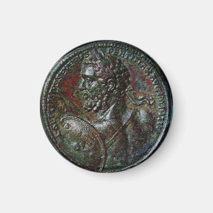 DEN ANTIKA ROMAREN BRONS MEDALJONGEN SEPTIMUS MAGNET