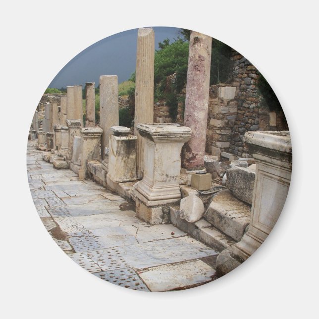 Den antika romerska vägen i staden Ephesus, Turkie Magnet (Framsidan)