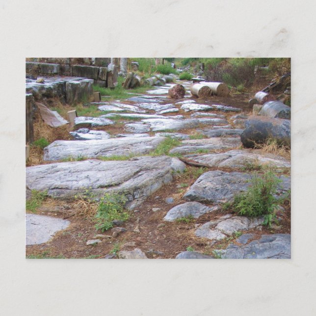 Den antika romerska vägen i staden Ephesus, Turkie Vykort (Framsida)