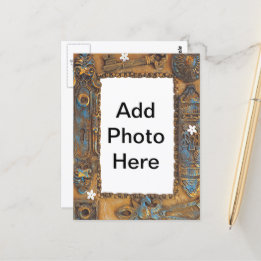 Den antika skelettnyckelramen tillfogar ditt egna vykort