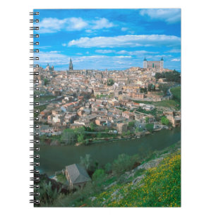 Den antika staden Toledo, Spanien. Anteckningsbok Med Spiral