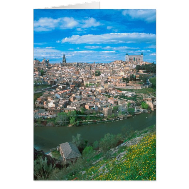 Den antika staden Toledo, Spanien. Hälsningskort (Framsidan)