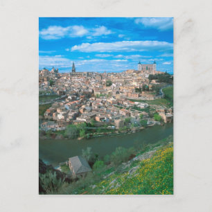 Den antika staden Toledo, Spanien. Vykort