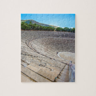 Den antika teatern Epidaurus Greece Jigszle Puzzle Pussel