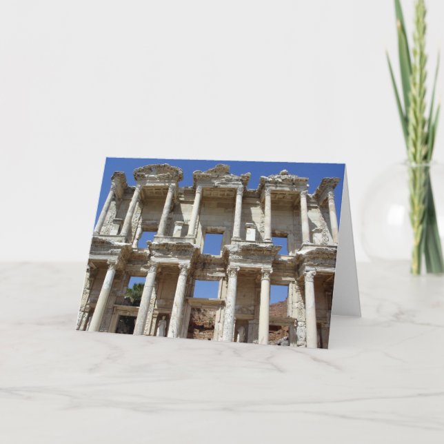 Den antike Bibliotek i Celsus - Ephesus, Turkiet Kort (Framsida)
