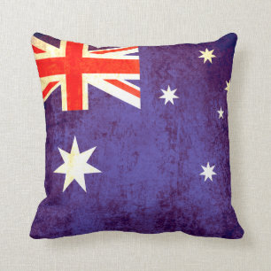 Den antiqued australiensiska flagga kudder kudde