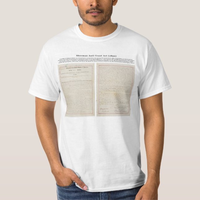 Den antitrust- Shermanen agerar Juli 2 1890 T-shirt (Framsida)