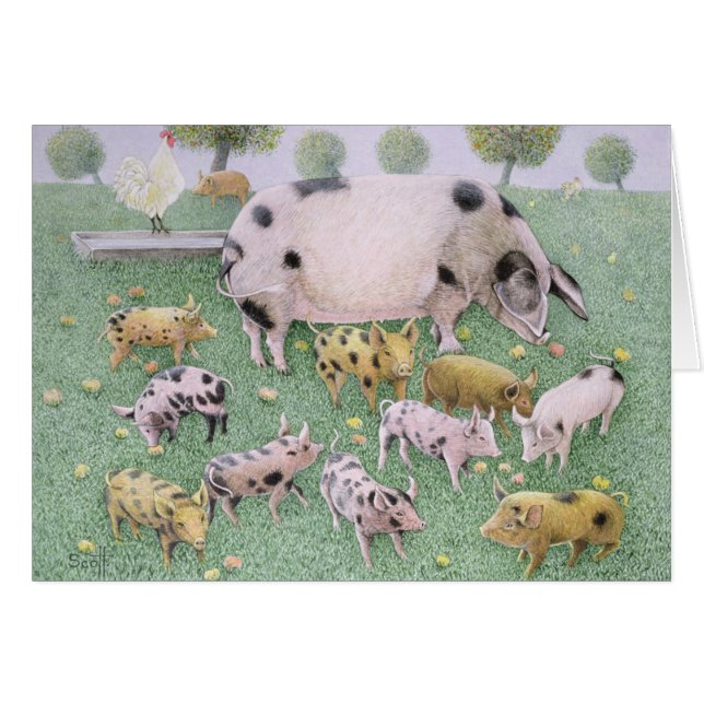 Den Apple festmåltiden Hälsningskort (Framsidan Horizontal)