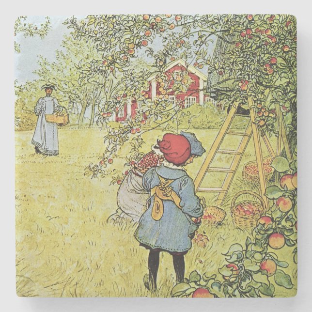 Den Apple skörden Underlägg Sten (Framsidan)