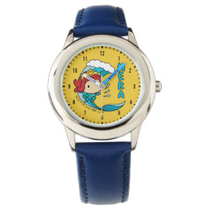 Den Aquaman Chibi Mera ridningen vinkar grafiskt Armbandsur