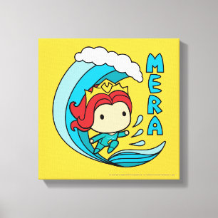 Den Aquaman Chibi Mera ridningen vinkar grafiskt Canvastryck