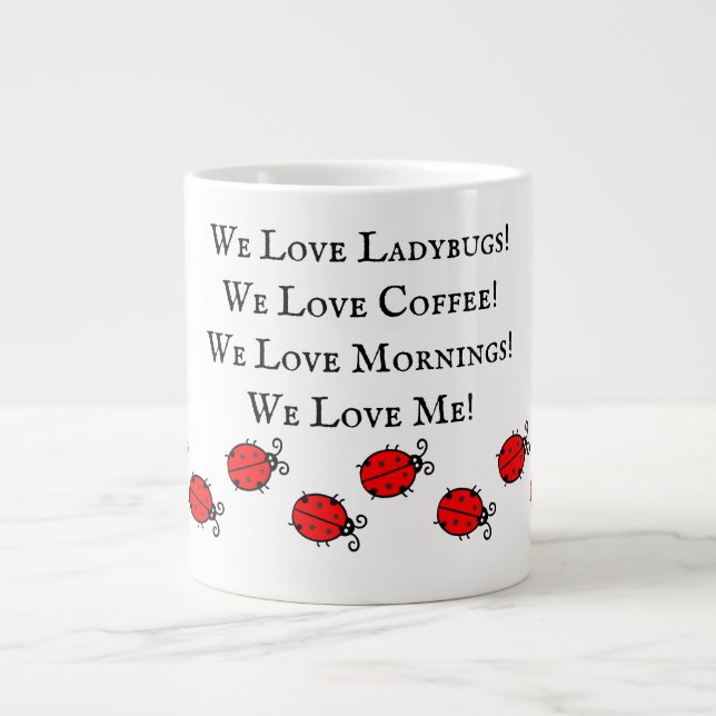Den ärade Ladybug Jumbo Coffee Kopp! Mugg (Framsidan)