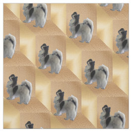 Den ärade Papillon hund på Kuba i Guld Tyg