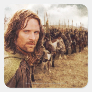Den Aragorn plusen fodrar av hästar Fyrkantigt Klistermärke