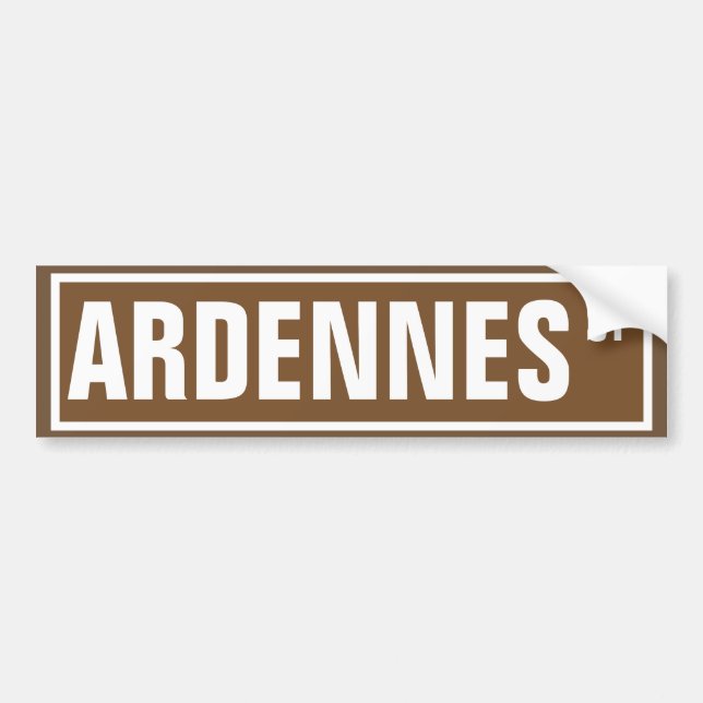 Den Ardennes gatan undertecknar Bildekal (Framsidan)