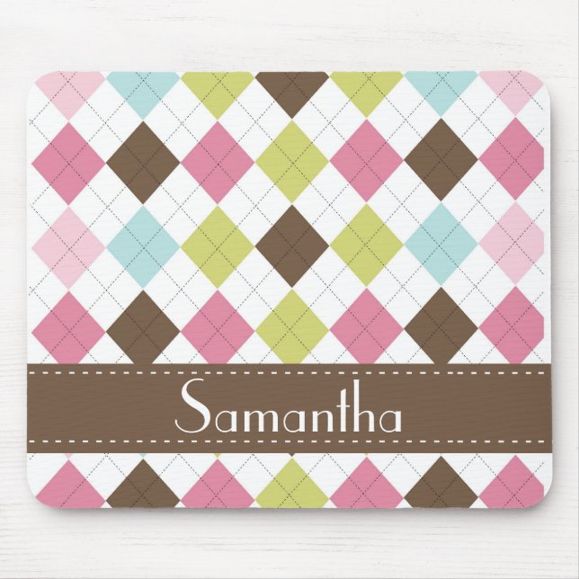 Den Argyle diamanten syr personligen Mousepad Musmatta (Framsidan)
