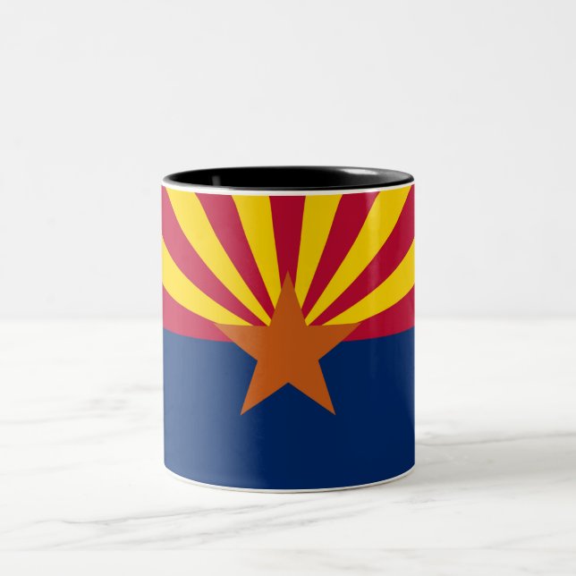Den Arizona statlig flagga Två-Tonar kaffemuggen Två-Tonad Mugg (Center)