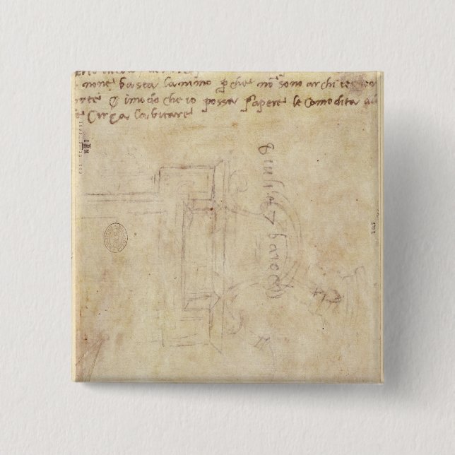 Den arkitektoniska studien med noterar knapp (Framsida)