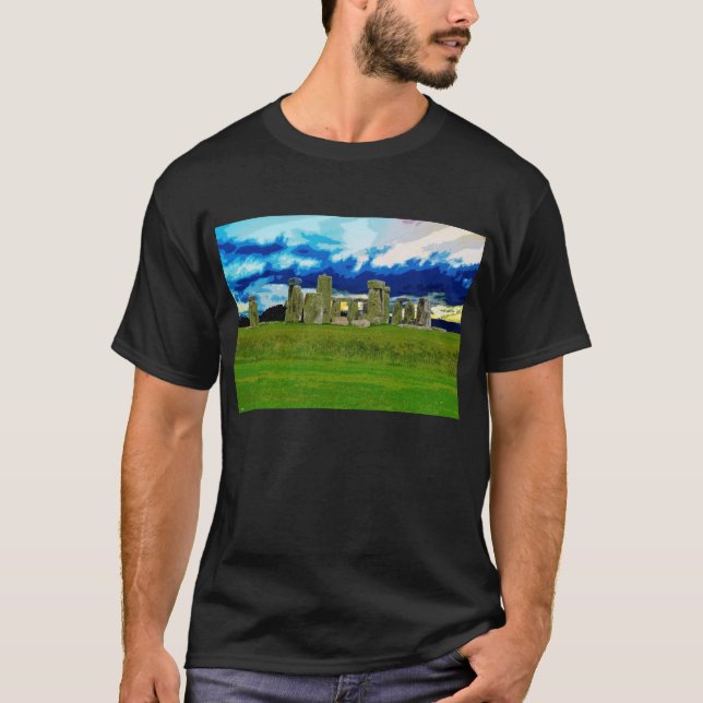 Den  arkitekturen i Stonehenge England T Shirt (Framsida)