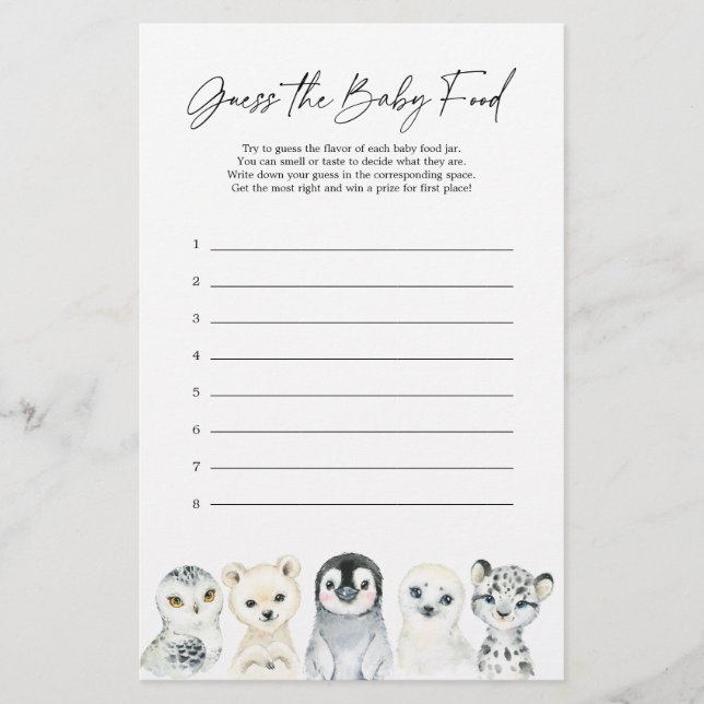 Den arktiska babyskusen gissar att matspelet i Bab (Framsida)