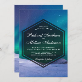 Den arktiska isaurorapolar tänder bröllopinbjudan inbjudningar