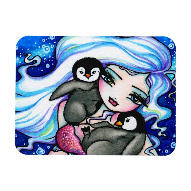 Den arktiska Sjöjungfrun Baby Penguins av Hannah L Magnet (Horisontell)
